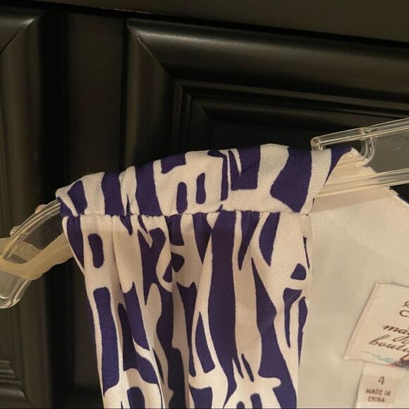 NWT Suzi Chin for Maggy Boutique Purple White Abstract Draped Sleeveless Dress 4 - Picture 10 of 11